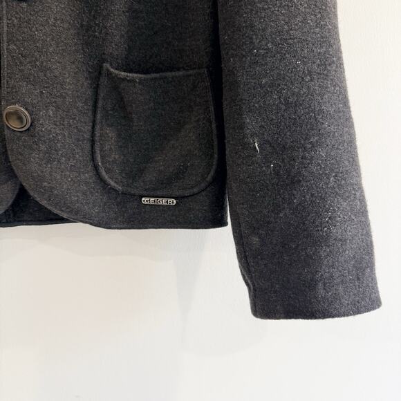 Geiger Collections Boiled Wool Jacket Button Dark Gray Size 6 CD501 - Picture 3 of 4